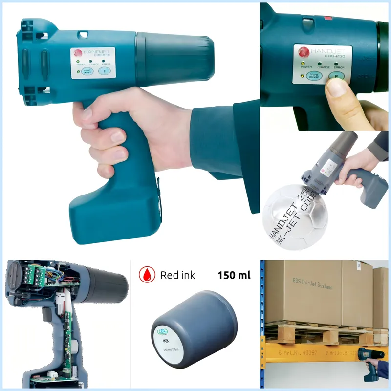 EBS 250 HandJet Portable Handheld DOD Inkjet Printer for Industrial Coding and Marking